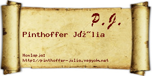 Pinthoffer Júlia névjegykártya
