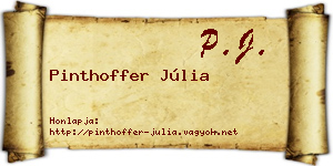 Pinthoffer Júlia névjegykártya